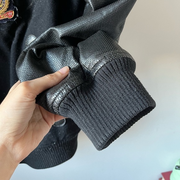 Crooks & Castle Varsity Leather and wool Bomber jacket - Picture 16 of 16